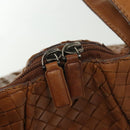 BOTTEGA VENETA INTRECCIATO Hand Bag Leather Brown Silver Auth 135158-18