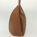 BOTTEGA VENETA INTRECCIATO Hand Bag Leather Brown Silver Auth 135158-3