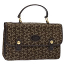 CELINE C Macadam Canvas Hand Bag Brown Gold Auth 135161-1