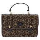 CELINE C Macadam Canvas Hand Bag Brown Gold Auth 135161-13