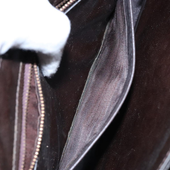 CELINE C Macadam Canvas Hand Bag Brown Gold Auth 135161