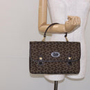 CELINE C Macadam Canvas Hand Bag Brown Gold Auth 135161-23