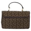 CELINE C Macadam Canvas Hand Bag Brown Gold Auth 135161-2