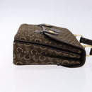 CELINE C Macadam Canvas Hand Bag Brown Gold Auth 135161-3