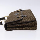 CELINE C Macadam Canvas Hand Bag Brown Gold Auth 135161-4