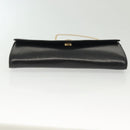 Christian Dior Chain Shoulder Bag Leather Black Gold Auth 135164-10