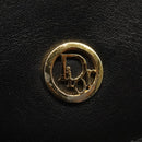 Christian Dior Chain Shoulder Bag Leather Black Gold Auth 135164-15