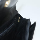 Christian Dior Chain Shoulder Bag Leather Black Gold Auth 135164-19