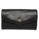 Christian Dior Chain Shoulder Bag Leather Black Gold Auth 135164-2