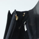 Christian Dior Chain Shoulder Bag Leather Black Gold Auth 135164-20