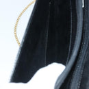 Christian Dior Chain Shoulder Bag Leather Black Gold Auth 135164-21