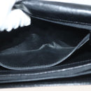 Christian Dior Chain Shoulder Bag Leather Black Gold Auth 135164-23