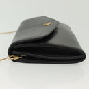 Christian Dior Chain Shoulder Bag Leather Black Gold Auth 135164-5