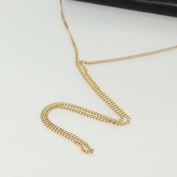 Christian Dior Chain Shoulder Bag Leather Black Gold Auth 135164