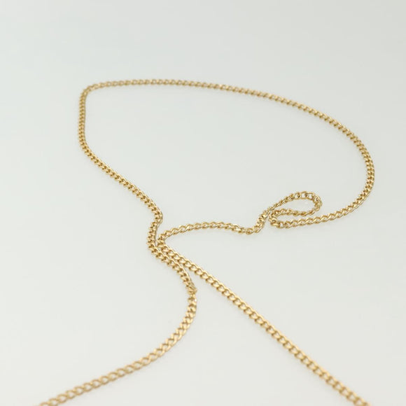 Christian Dior Chain Shoulder Bag Leather Black Gold Auth 135164