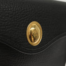 Christian Dior Shoulder Bag Leather Black Gold Auth 135165-17