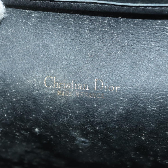 Christian Dior Shoulder Bag Leather Black Gold Auth 135165