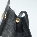 Christian Dior Shoulder Bag Leather Black Gold Auth 135165-19