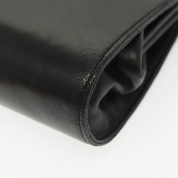 GUCCI Shoulder Bag Leather Black Gold 005 406 0284 Auth 135176