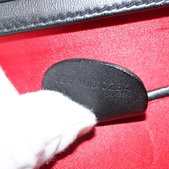 GUCCI Shoulder Bag Leather Black Gold 005 406 0284 Auth 135176