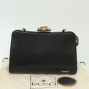 GUCCI Shoulder Bag Leather Black Gold 005 406 0284 Auth 135176-12