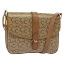 CELINE Macadam Canvas Shoulder Bag PVC Beige Gold Auth 135181-1