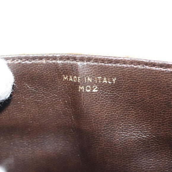 CELINE Macadam Canvas Shoulder Bag PVC Beige Gold Auth 135181