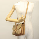 CELINE Macadam Canvas Shoulder Bag PVC Beige Gold Auth 135181-27