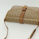 CELINE Macadam Canvas Shoulder Bag PVC Beige Gold Auth 135181-7