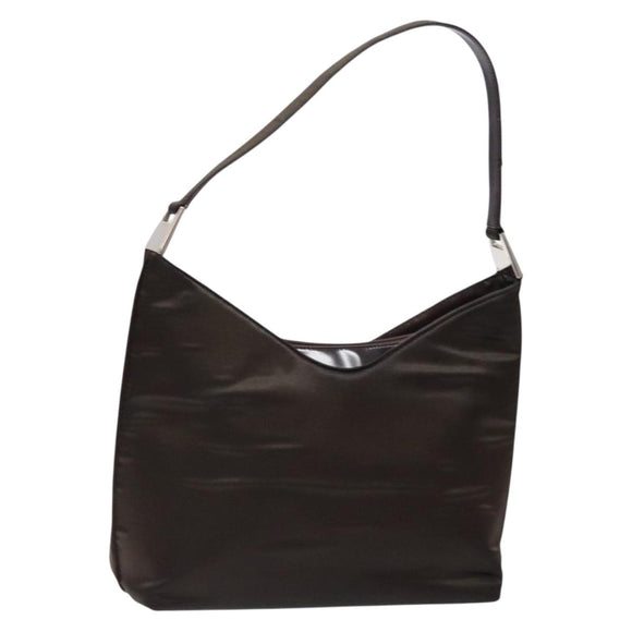 GUCCI Shoulder Bag Nylon Brown Silver 001 3017 Auth 135184