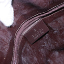 GUCCI Shoulder Bag Nylon Brown Silver 001 3017 Auth 135184-17