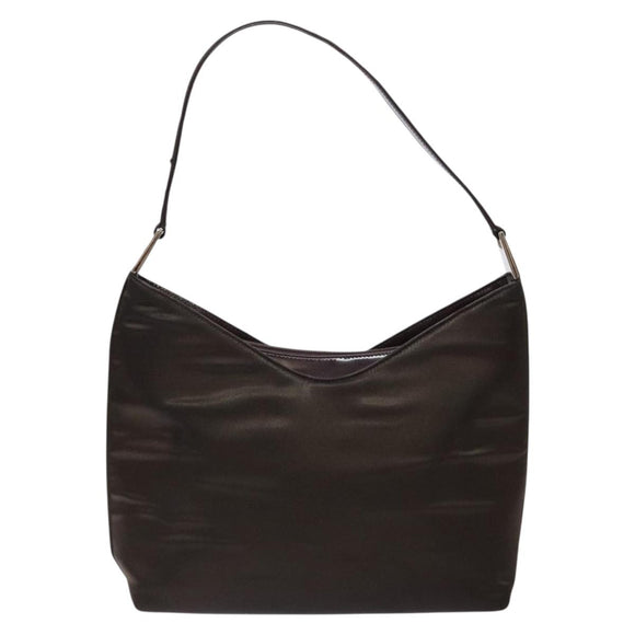 GUCCI Shoulder Bag Nylon Brown Silver 001 3017 Auth 135184