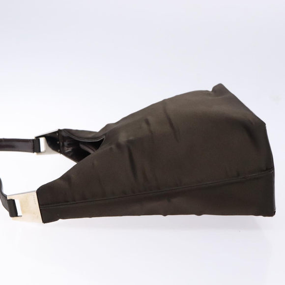 GUCCI Shoulder Bag Nylon Brown Silver 001 3017 Auth 135184