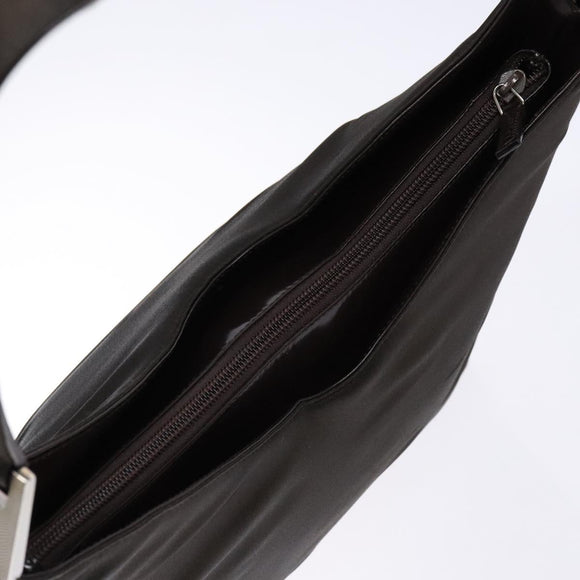 GUCCI Shoulder Bag Nylon Brown Silver 001 3017 Auth 135184