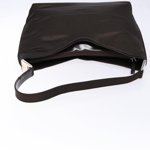 GUCCI Shoulder Bag Nylon Brown Silver 001 3017 Auth 135184