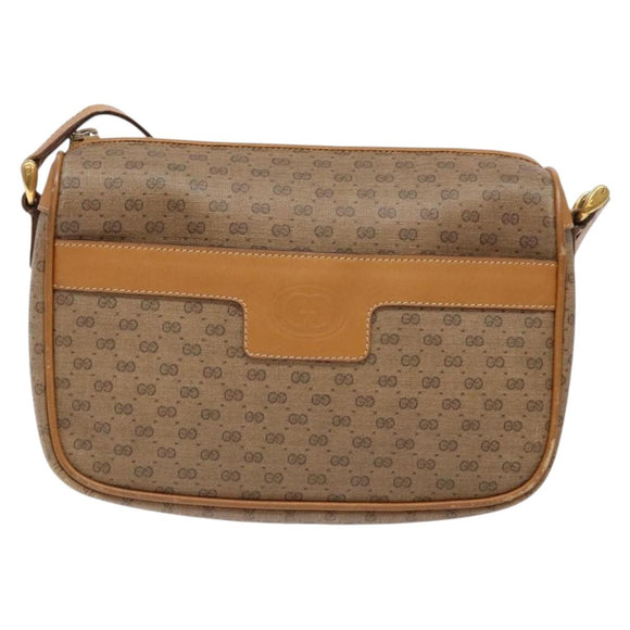 GUCCI Micro GG Supreme Shoulder Bag PVC Beige Gold 001 14 0412 Auth 135185