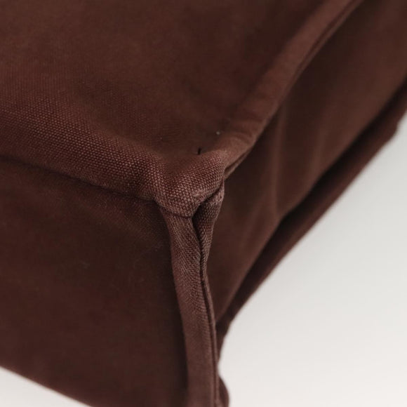 HERMES Fourre Tout MM Hand Bag Canvas Brown Auth 135190