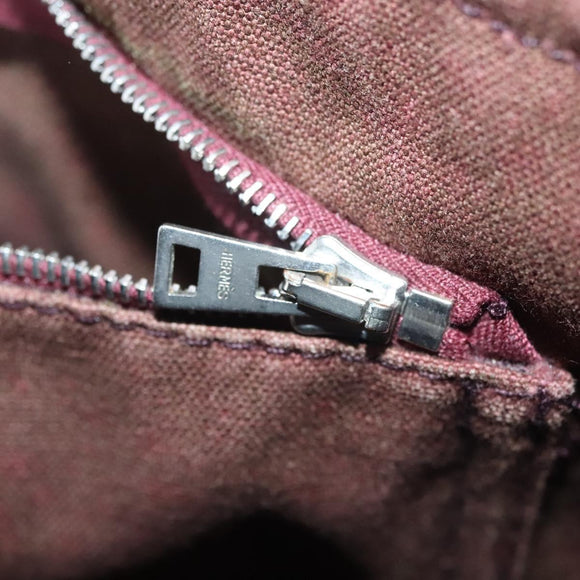 HERMES Fourre Tout MM Hand Bag Canvas Brown Auth 135190