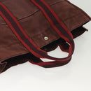 HERMES Fourre Tout MM Hand Bag Canvas Brown Auth 135190-6