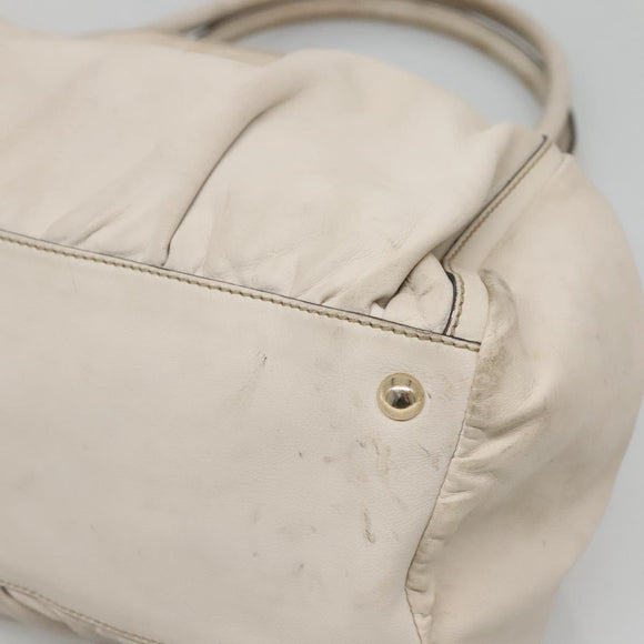 GUCCI Tote Bag Leather Ivory Gold 189835 Auth 135191