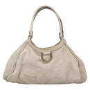 GUCCI Tote Bag Leather Ivory Gold 189835 Auth 135191-13