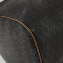 Christian Dior Honeycomb Canvas Boston Bag PVC Black Gold Auth 135192-9