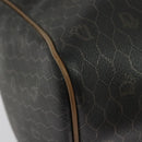 Christian Dior Honeycomb Canvas Boston Bag PVC Black Gold Auth 135192-12