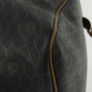 Christian Dior Honeycomb Canvas Boston Bag PVC Black Gold Auth 135192-16