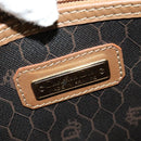 Christian Dior Honeycomb Canvas Boston Bag PVC Black Gold Auth 135192-15