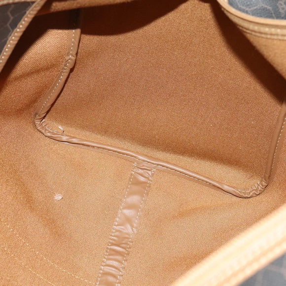 Christian Dior Honeycomb Canvas Boston Bag PVC Black Gold Auth 135192