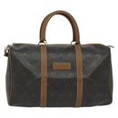 Christian Dior Honeycomb Canvas Boston Bag PVC Black Gold Auth 135192-2