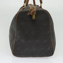 Christian Dior Honeycomb Canvas Boston Bag PVC Black Gold Auth 135192-4