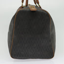 Christian Dior Honeycomb Canvas Boston Bag PVC Black Gold Auth 135192-4
