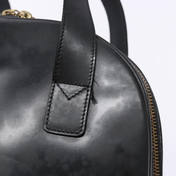 GUCCI Shoulder Bag Leather Black Gold 001 3444 1650 Auth 135195